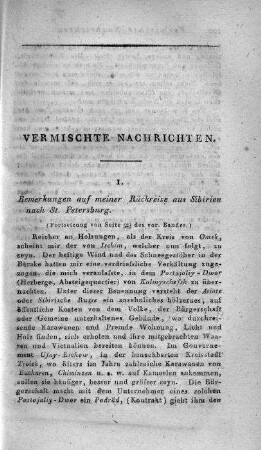Bemerkungen auf meiner Rückreise aus Sibirien nach St. Petersburg