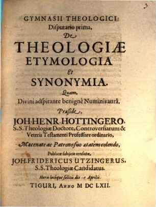 De theologiae etymologia et synonymia