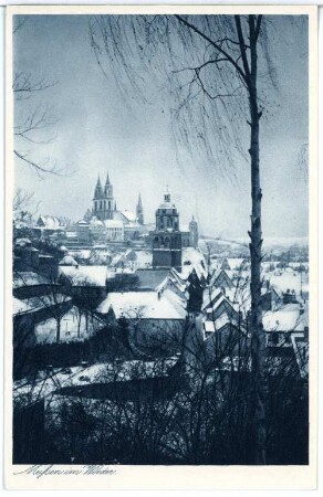 Meißen. Blick auf Meißen im Winter