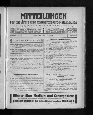 Jahrgang 1925, Hamburg, den 18. Januar, Nummer 3