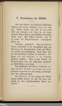 V. Verwendung der Abfälle