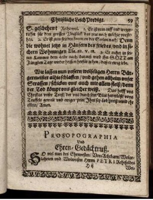 Prosopographia Und Ehren-Gedächtnuß