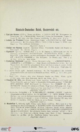 Römisch-Deutsches Reich, Oesterreich etc. (Nr. 1-440)