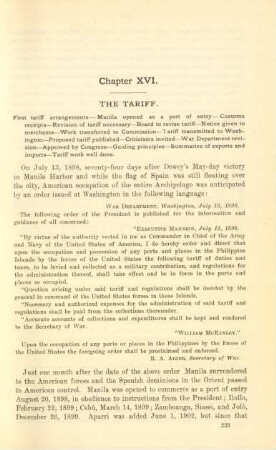Chapter XVI. The tariff