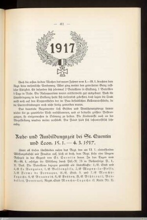 Ruhe- und Ausbildungszeit bei St. Quentin und Laon
