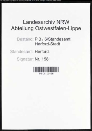 Sterberegister Standesamt Herford