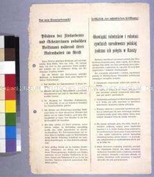 Dienstordnung für polnische Arbeiter im Deutschen Reich (zweisprachig)