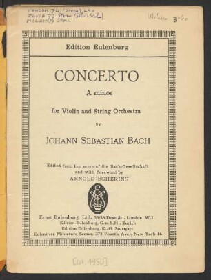 Concerto a minor for violin and string orchestra
