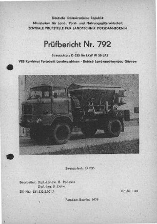 Streuaufsatz D 035 für LKW W 50