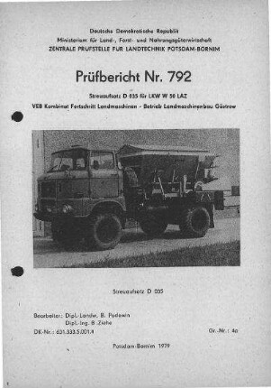 Streuaufsatz D 035 für LKW W 50
