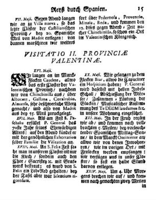 Visitatio II. Provinciæ Valentinæ