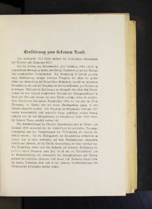 Einführung zum siebenten Band.