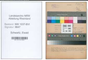 Entnazifizierung Ewald Schwartz , geb. 16.09.1906 (Vers.Angestellter)