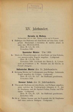 Verzeichnis der Gemäldesammlung des Städelschen Kunst-Instituts : hrsg. v. d. Administration
