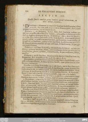 Sectio III. Qualis fuerit conditio primi hominis quoad voluntatem, et alias animae potentias.
