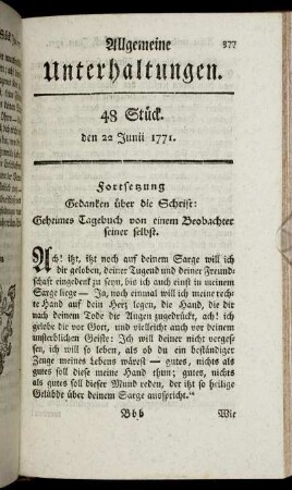 48 Stück. den 22 Junii 1771.