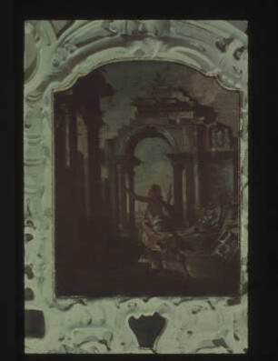 Janus und Chronos in einer Ruinenlandschaft