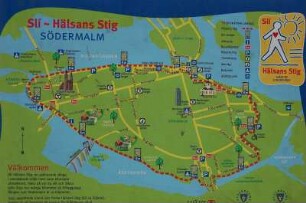 Stockholm - Orientierungsplan : Orientierungsplan vom Stadtteil Södermalm, aufgenommen 2006 in Stockholm