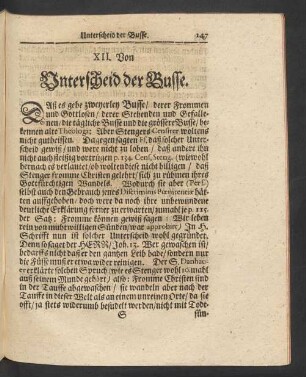 XII. Von Unterscheid der Busse