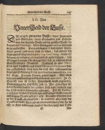 XII. Von Unterscheid der Busse
