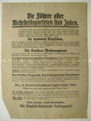 Wahlaufruf der DNVP zur preußischen Landtagswahl