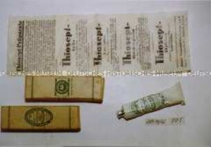 Tuben "Thiosept Salbe" in Originalpackung mit Beipackzettel