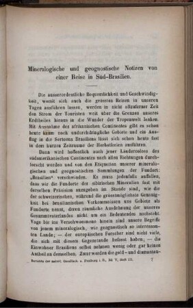 Mineralogische und geognostische Notizen von einer Reise in Süd-Brasilien.