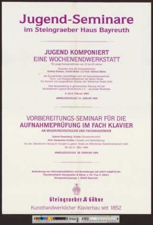 Jugend komponiert : Eine Wochenendwerkstatt : Für junge KomponistInnen von 15 bis 25 Jahren