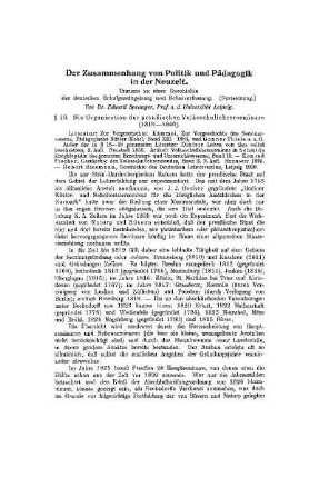 Der Zusammenhang von Politik und Pädagogik in der Neuzeit : Umrisse zu einer Geschichte der deutschen Schulgesetzgebung und Schulverfassung ; (Fortsetzung)
