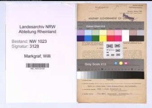 Entnazifizierung Willi Markgraf , geb. 17.05.1899 (Steuerinspektor)