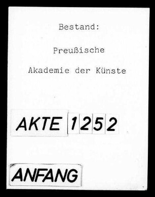 Protokolle der Sitzungen von Senat und Genossenschaft der Abteilung für Dichtung