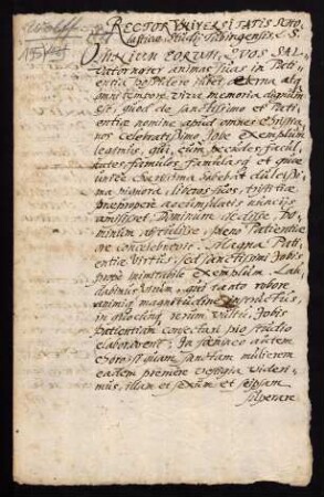 Todesanzeige der Agnes geb. Halbritter, Ehefrau des Dr. iur. utr. Johannes Ulrich Wolffius [Wolff von Todtenwarth], Ratsherr und Advokat der Stadt Regensburg, 1621.