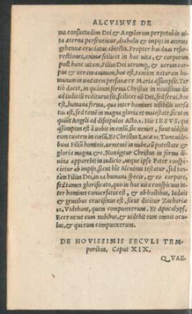 De Novissimis Seculi Temporibus. Caput XIX.