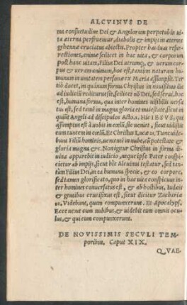 De Novissimis Seculi Temporibus. Caput XIX.