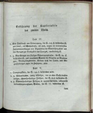 Erklärung der Kupfertafeln des zweiten Theils.