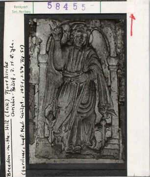 Breedon-on-the-Hill (Leicestershire), Pfarrkirche, Christusrelief, 2. Hälfte 8. Jhd.
