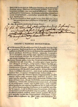Feria II. Die 31. Januarii 1746. in Palatio Apostolico Quirinali erit Sacra Congregatio Indulgentiis, sacrisque Reliquiis praeposita, in qua praeter nonnulos Libellos, plerumque a Sanctitate Sua remissos, proponentur infrascripta dubia