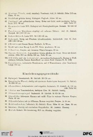 Einrichtungsgegenstände (Nr. 53-62b)