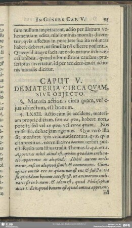 Caput V. De Materia Circa Quam, Sive Obiecto
