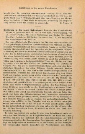 487-488 [Rezension] Einführung in den neuen Katechismus