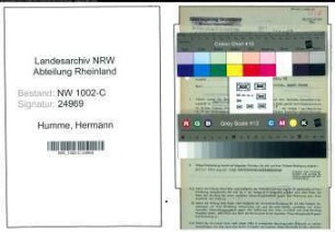 Entnazifizierung Hermann Humme, geb. 25.11.1899 (Angest.)