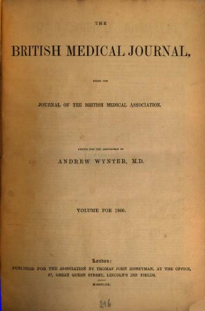 British medical journal : BMJ. 1860, 1860
