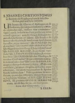 S. Joannes Chrysostomus