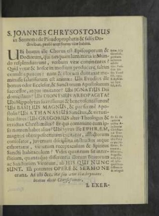 S. Joannes Chrysostomus