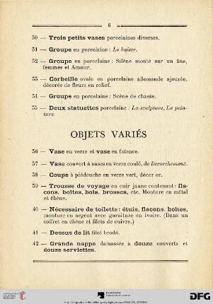 Objets variés (Nr. 36-68)