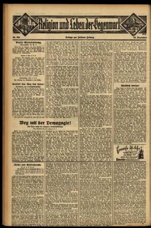 Zweite Ausgabe vom Sonntag, den 20. Dezember 1931.