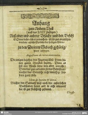Anhang zum Andern Theil