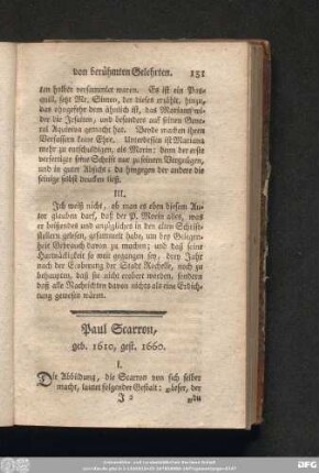Paul Scarron, geb. 1610, gest. 1660.