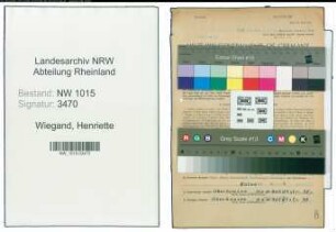 Entnazifizierung Henriette Wiegand , geb. 14.11.1892 (Lehrerin)