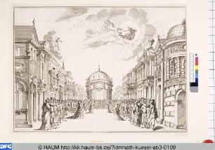Bühnenbild zu der Oper 'Il fuoco eterno', 12. Bild: Palast und Vestatempel